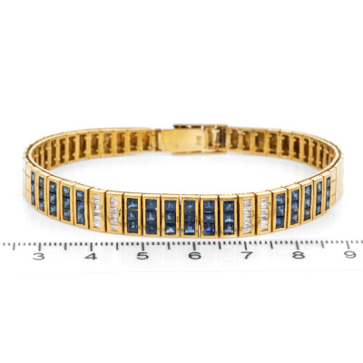 5.75ct Sapphire and Diamond Bracelet - 2