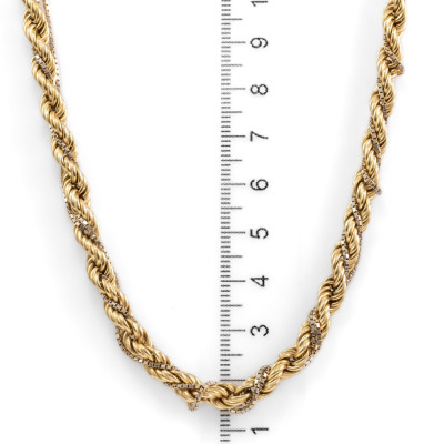 18ct Gold Rope Chain Necklace 34.9g - 3