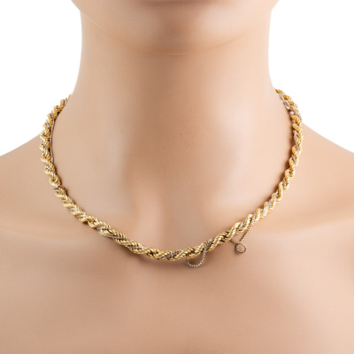 18ct Gold Rope Chain Necklace 34.9g - 4