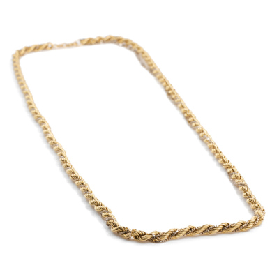 18ct Gold Rope Chain Necklace 34.9g - 5