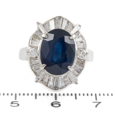 4.69ct Sapphire and Diamond Ring - 2