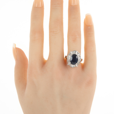 4.69ct Sapphire and Diamond Ring - 7