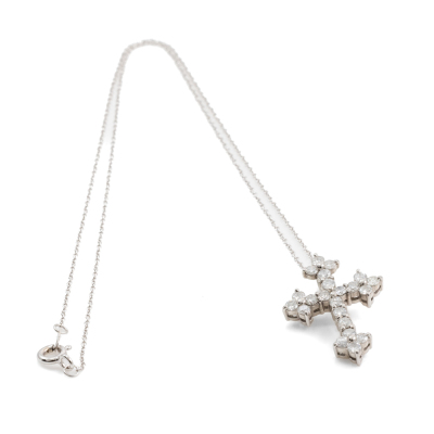 1.02ct Diamond Cross Pendant - 6