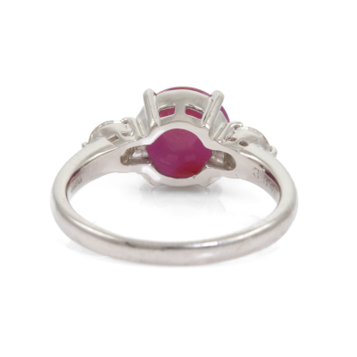 3.34ct Star Pink Sapphire & Diamond Ring - 4