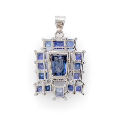 Ceylon Sapphire and Diamond Pendant - 5