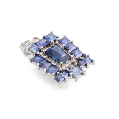 Ceylon Sapphire and Diamond Pendant - 6