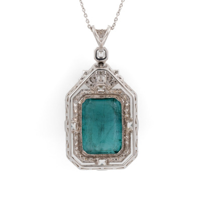 27.42ct Zambian Emerald & Diamond Pendant - 5