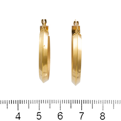 14ct Yellow Gold Hoop Earrings - 2