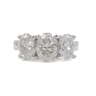 3.50ct Diamond Trilogy Ring GIA E SI2