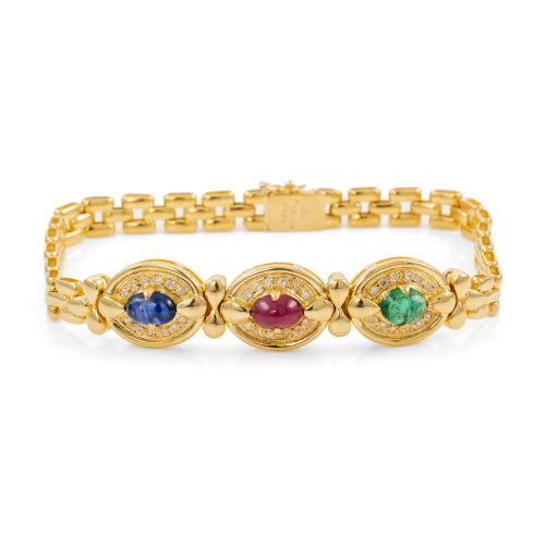 3.16ct Mixed Gemstone & Diamond Bracelet