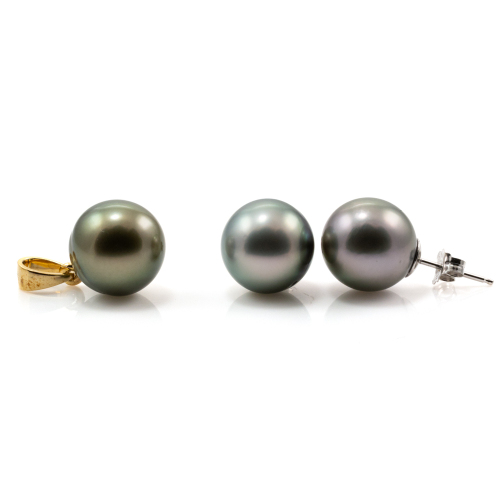 Tahitian Pearl Earrings and Pendant set