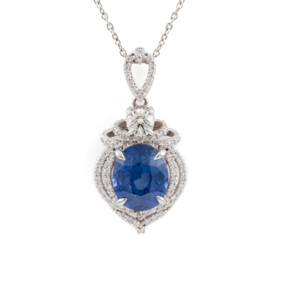 4.75ct Ceylon Sapphire & Diamond Pendant