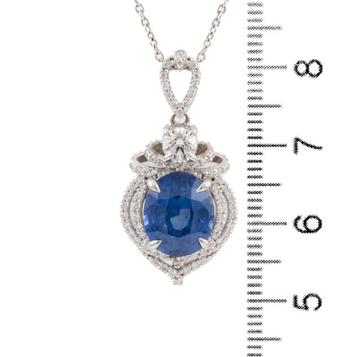 4.75ct Ceylon Sapphire & Diamond Pendant - 3