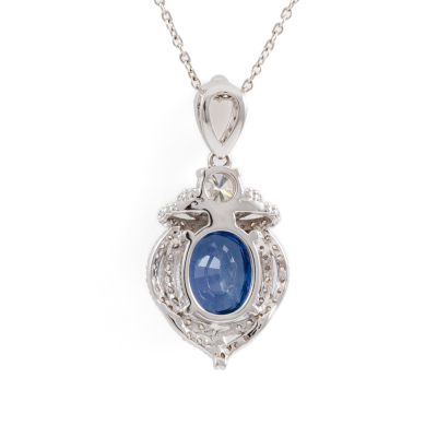 4.75ct Ceylon Sapphire & Diamond Pendant - 5