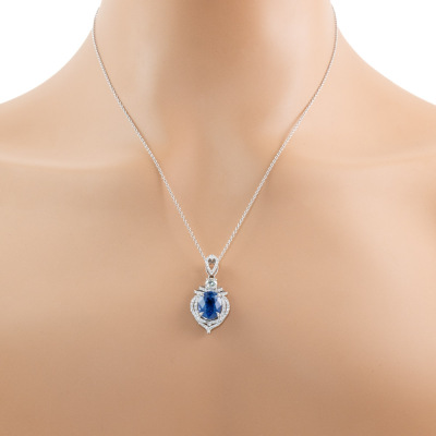 4.75ct Ceylon Sapphire & Diamond Pendant - 6