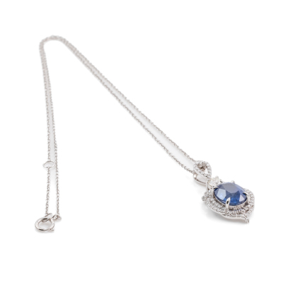 4.75ct Ceylon Sapphire & Diamond Pendant - 7