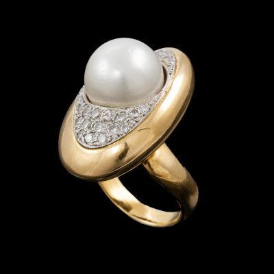 11.5mm South Sea Pearl & Diamond Ring - 5