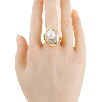 11.5mm South Sea Pearl & Diamond Ring - 6