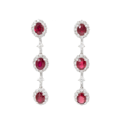 2.00ct Ruby & Diamond Earrings