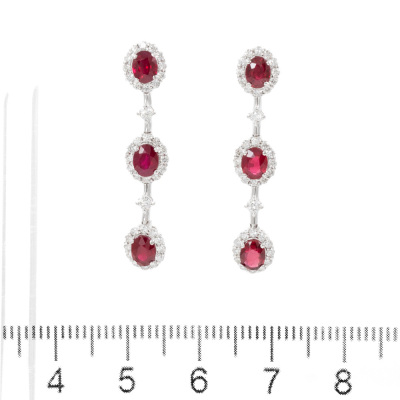 2.00ct Ruby & Diamond Earrings - 2
