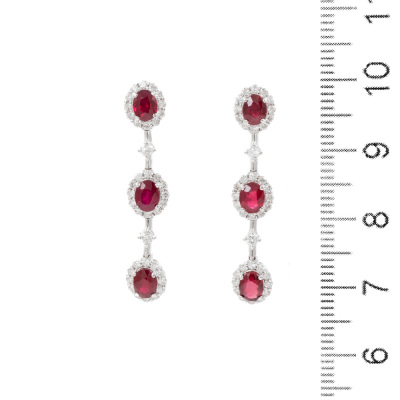 2.00ct Ruby & Diamond Earrings - 3