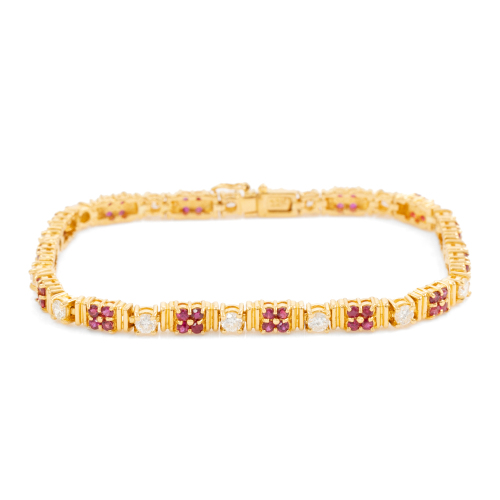 3.32ct Ruby and Diamond Bracelet