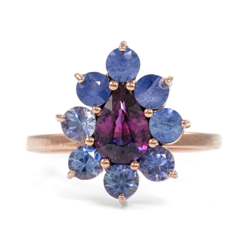 Unheated Ceylon Ruby and Sapphire Ring