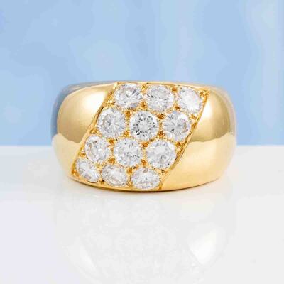 Cartier Vintage Diamond Bombe Ring - 8