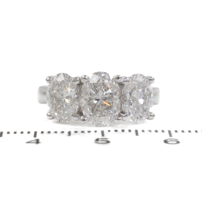 3.50ct Diamond Trilogy Ring GIA E SI2 - 12