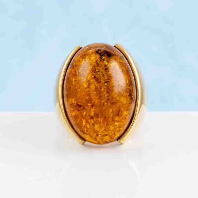 Amber Gold Ring - 7