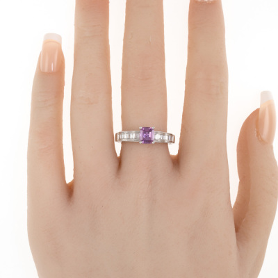 0.88ct Pink Sapphire and Diamond Ring - 6