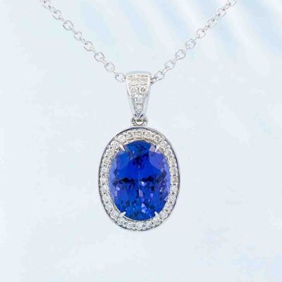 5.40ct Tanzanite and Diamond Pendant - 7