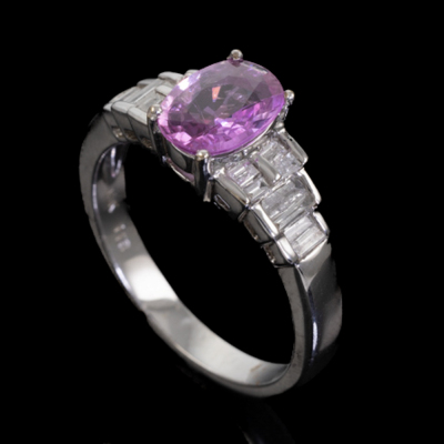 1.18ct Pink Sapphire and Diamond Ring - 5