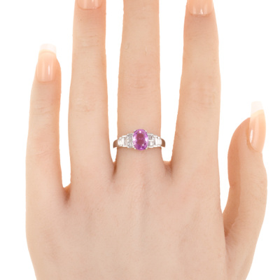 1.18ct Pink Sapphire and Diamond Ring - 6