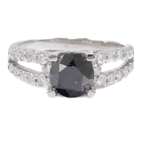 1.48ct Centre Black Diamond Ring