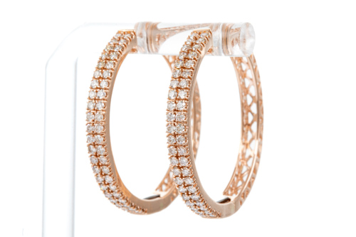 1.52ct Diamond Hoop Earrings