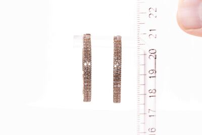 1.52ct Diamond Hoop Earrings - 3