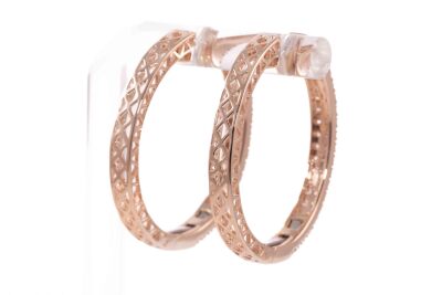 1.52ct Diamond Hoop Earrings - 4