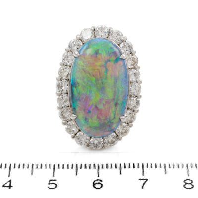 12.31ct Black Opal & Diamond Ring - 2