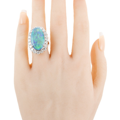 12.31ct Black Opal & Diamond Ring - 7