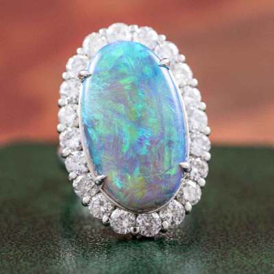 12.31ct Black Opal & Diamond Ring - 8