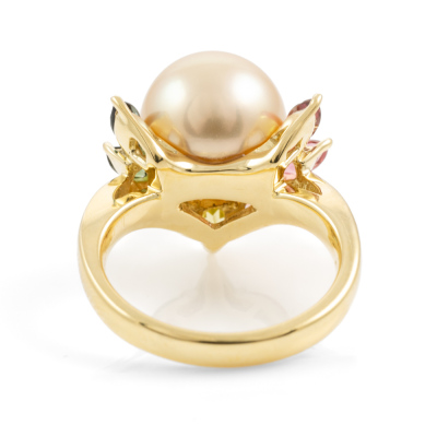 11.2mm South Sea Pearl & Tourmaline Ring - 4