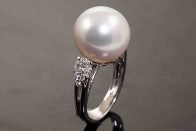 14.3mm South Sea Pearl & Diamond Ring - 4