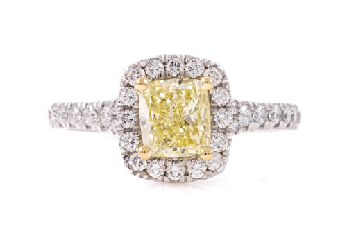 1.01ct Fancy Yellow Diamond Ring GIA