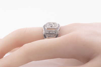 1.29ct Diamond Mens Ring Plat 24.8g - 7