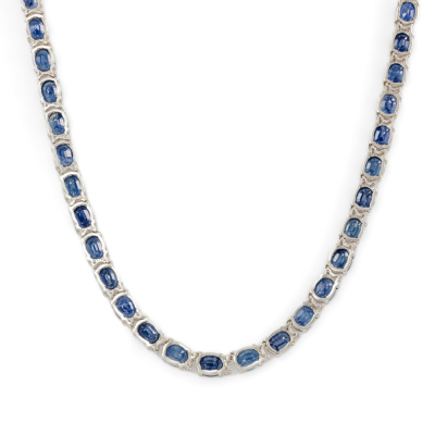 25.00ct Sapphire & Diamond Necklace - 5