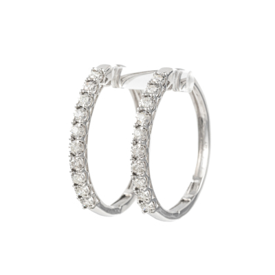 1.03ct Diamond Hoop Earrings