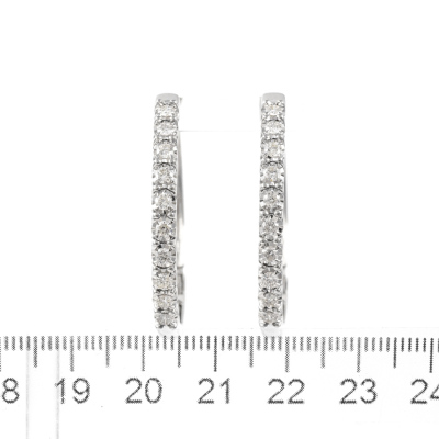 1.03ct Diamond Hoop Earrings - 2