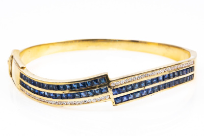 4.32ct Sapphire and Diamond Bangle