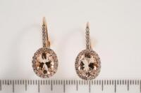 2.93ct Morganite and Diamond Earrings - 2